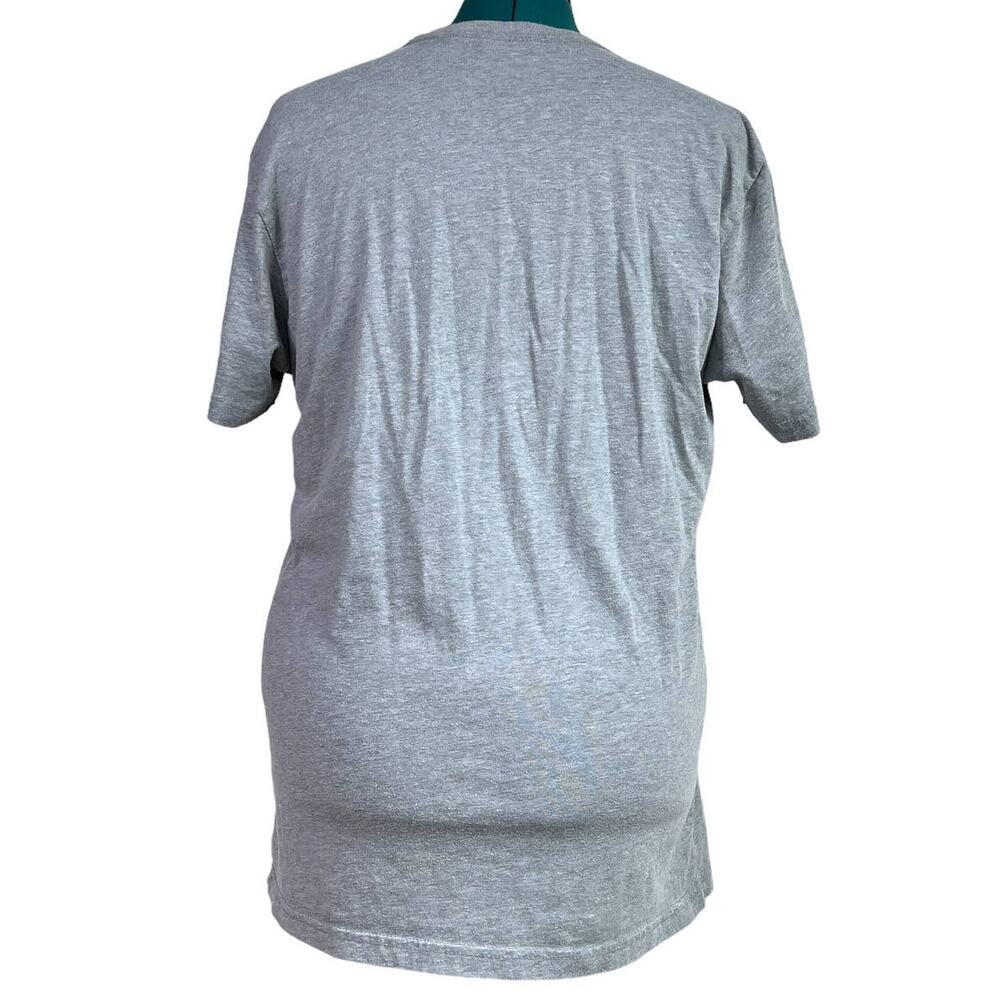 Next Level Apparel Gray Graphic T Shirt Bird Symbol Heather Gray Short Sleeve - Picture 3 of 12